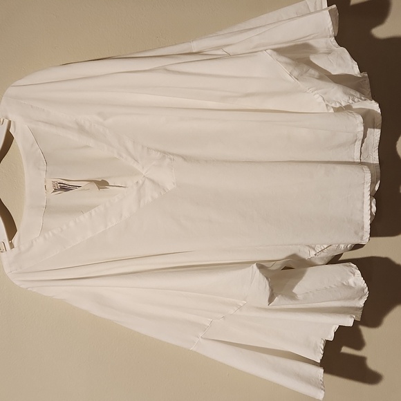❤️ NWOT! FREE PEOPLE BELL SLEEVE POPLIN BLOUSE / TOP, WHITE, LARGE - Picture 4 of 11